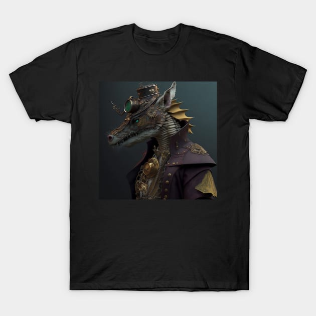 Steampunk Dragon T-Shirt by Obotan Mmienu